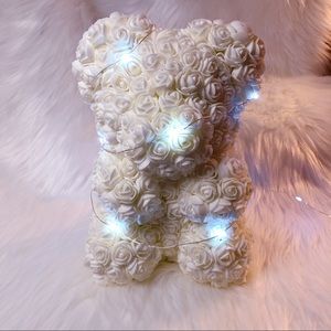 DIY Handmade Forever Rose Teddy Bear White